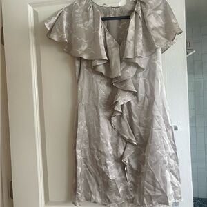 Ulla Johnson Silver Ruffled Mini Dress